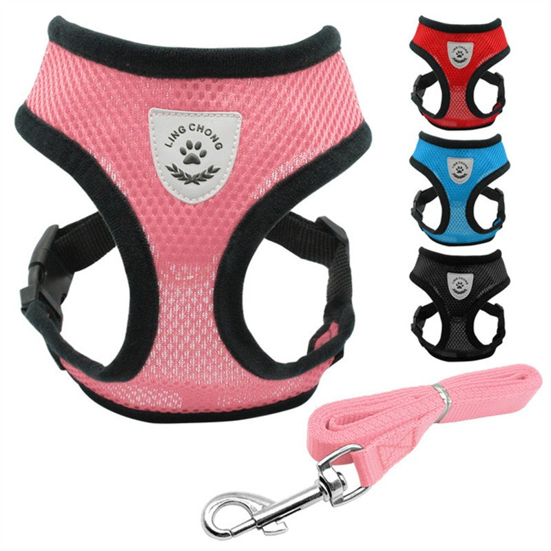 KFX-7498941 Breathable Mesh Pet Car Seat Belt Leash for Safe Walks in Any Weather