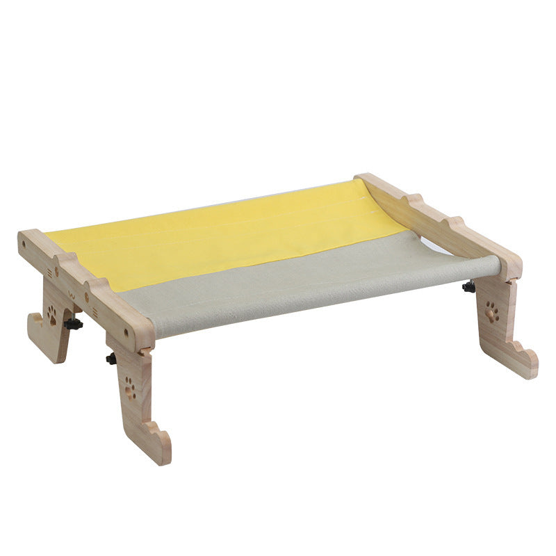 KFX-7500733 Hanging Cat Bed for Balcony or Window - Cozy Wooden Hammock Nest for Pets