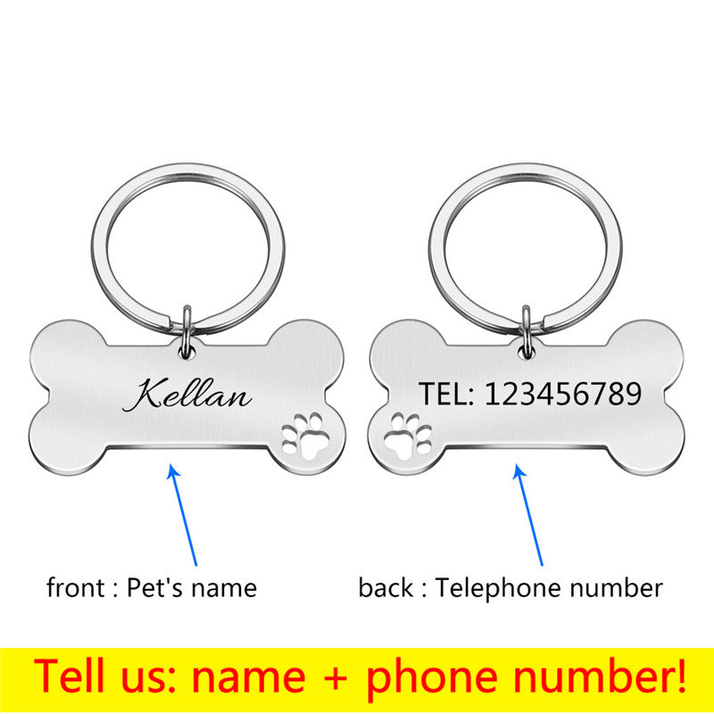 KFX-7501117 Personalized Stainless Steel Anti-Lost Pet ID Tag for Dog Collar