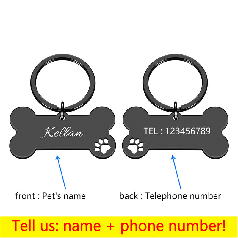 KFX-7501117 Personalized Stainless Steel Anti-Lost Pet ID Tag for Dog Collar
