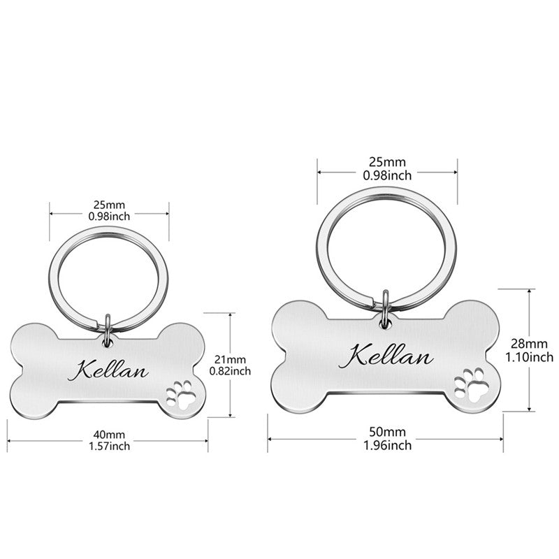 KFX-7501117 Personalized Stainless Steel Anti-Lost Pet ID Tag for Dog Collar