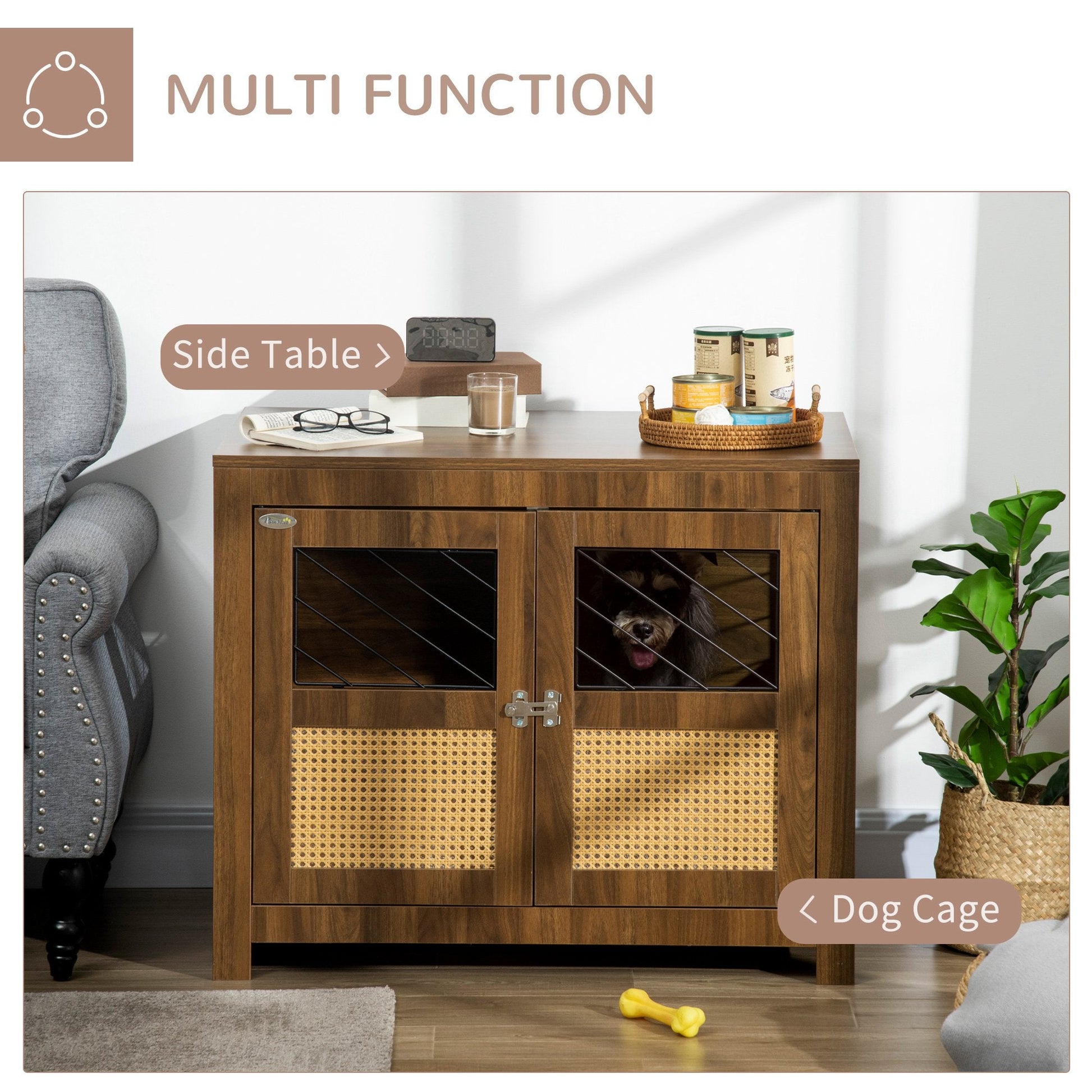 KFX-7502781 Decorative Dog Crate Furniture with Soft Cushion for Small to Medium Dogs