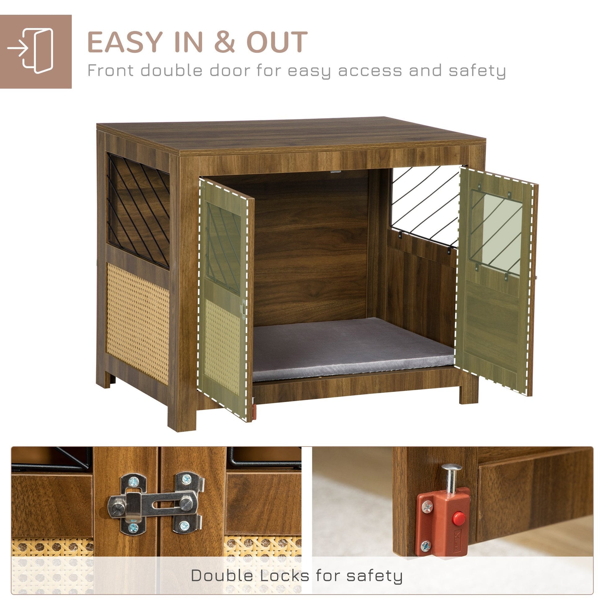 KFX-7502781 Decorative Dog Crate Furniture with Soft Cushion for Small to Medium Dogs