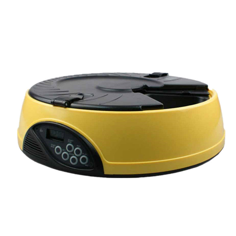 KFX-7502909 Automatic Pet Feeder with Voice Recorder and 6 Meal Capacity, Four Timer Settings, Easy to Clean Design