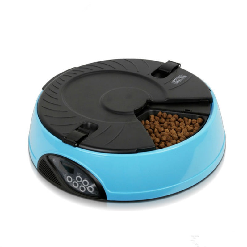 KFX-7502909 Automatic Pet Feeder with Voice Recorder and 6 Meal Capacity, Four Timer Settings, Easy to Clean Design