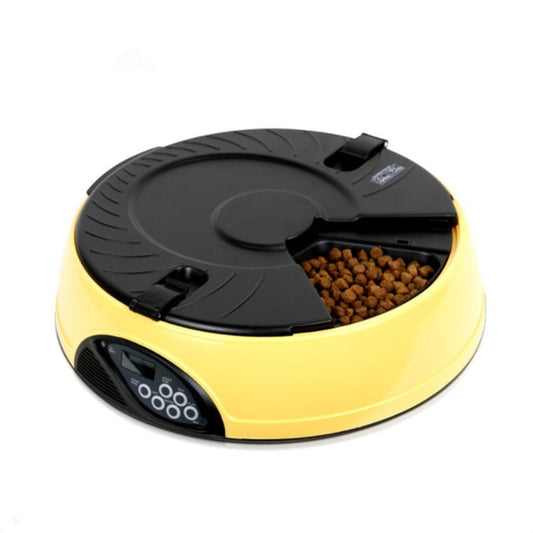 KFX-7502909 Automatic Pet Feeder with Voice Recorder and 6 Meal Capacity, Four Timer Settings, Easy to Clean Design