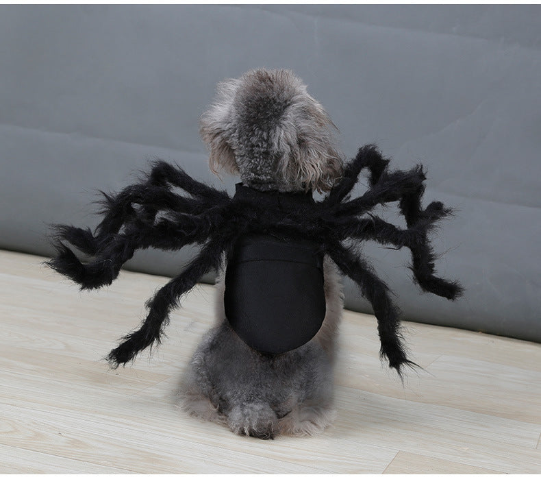 KFX-7507261 Plush Spider Costume Dress for Dogs and Cats – Black Felt Cloth, Multiple Sizes