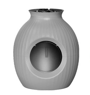 KFX-7508541 Flower Pot Style Enclosed Litter Box in Gray, White, and Pink - Durable ABS Plastic Design