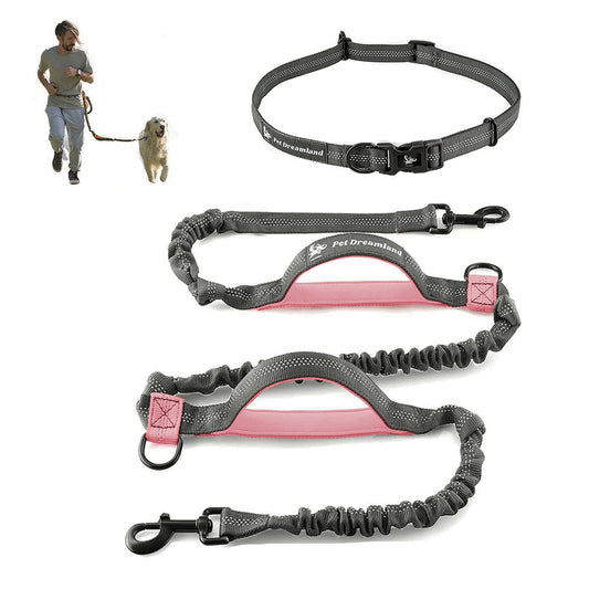 KFX-7508669 Portable Nylon Pet Leash for Running and Traction - Multi-Color Options, 1.4m to 2.0m Stretching Length