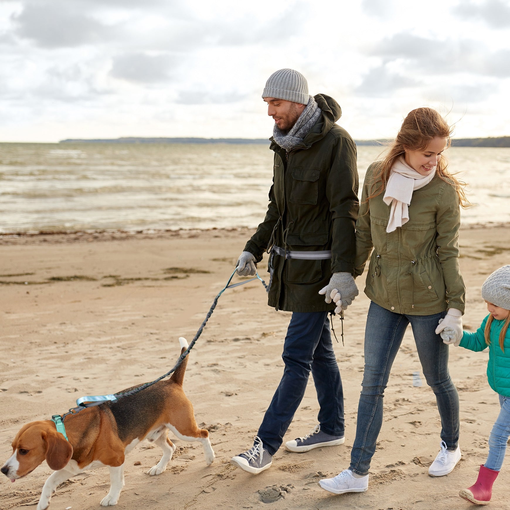 KFX-7508669 Portable Nylon Pet Leash for Running and Traction - Multi-Color Options, 1.4m to 2.0m Stretching Length