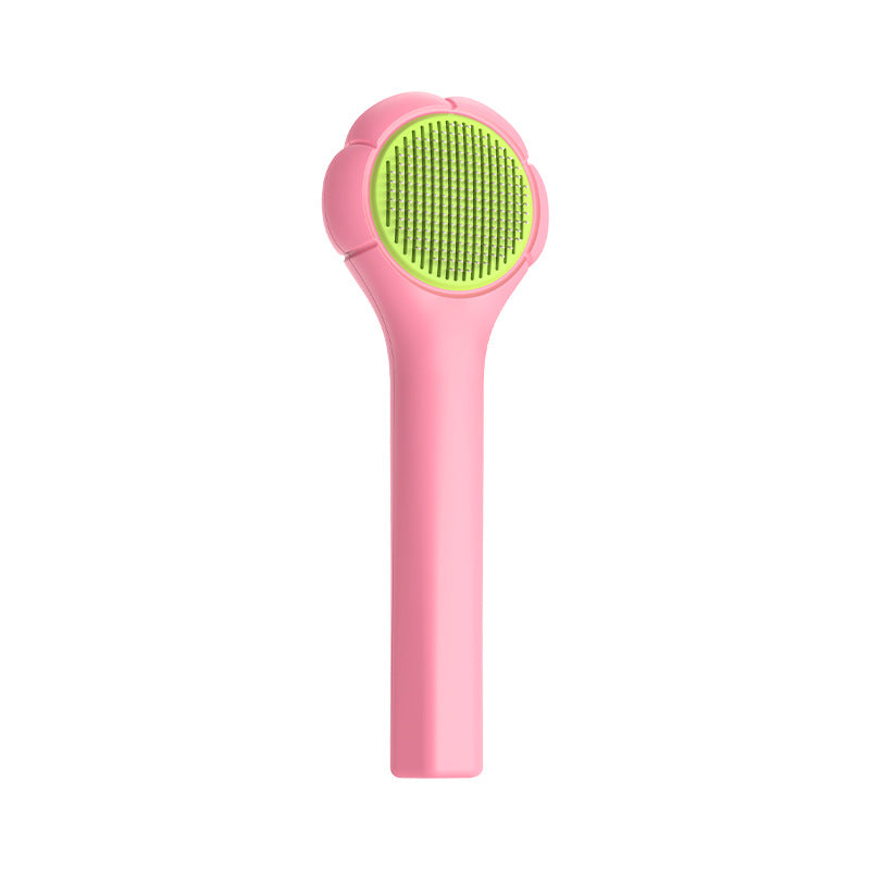 KFX-7510461 Pet Hair Removal Massage Comb for Cats and Dogs, Short Hair Grooming Tool, ABS and Steel Material, Gentle Stroke Cleaner