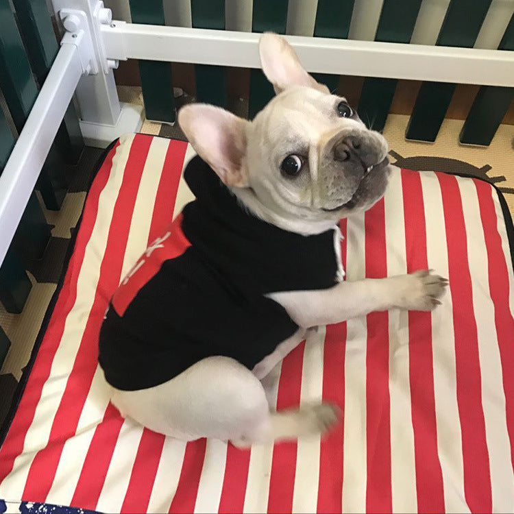 KFX-7511229 Casual Cotton Sweater for Dogs in Gray and Black, Sizes XS to XXL