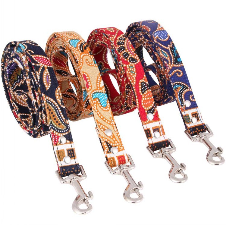 KFX-7514429 Japanese Style Cotton Dog Rope Collar with 360° Rotating Alloy Hook - Available in Multiple Colors