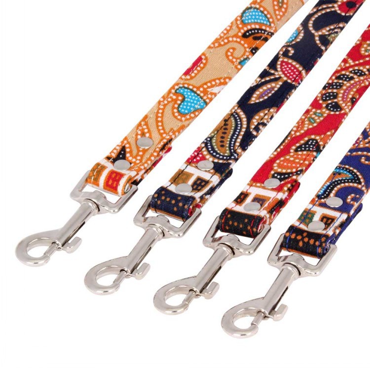 KFX-7514429 Japanese Style Cotton Dog Rope Collar with 360° Rotating Alloy Hook - Available in Multiple Colors