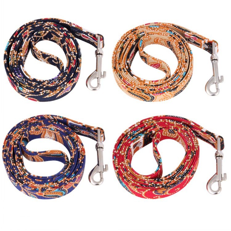KFX-7514429 Japanese Style Cotton Dog Rope Collar with 360° Rotating Alloy Hook - Available in Multiple Colors
