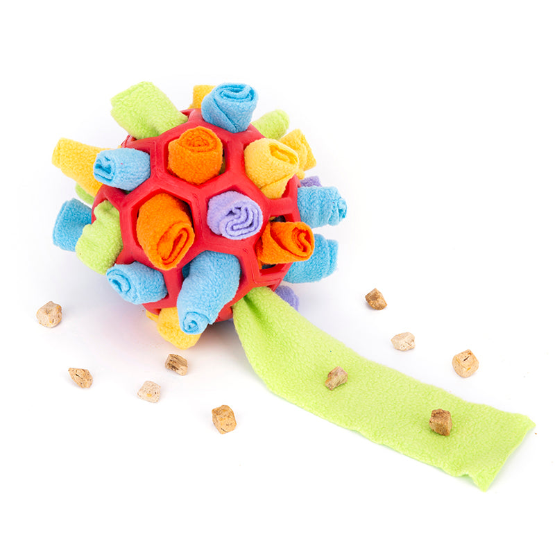 KFX-7515453 Sniff & Snack Puzzle Ball for Dogs - Enrichment Toy Made of Polar Fleece, 20cm