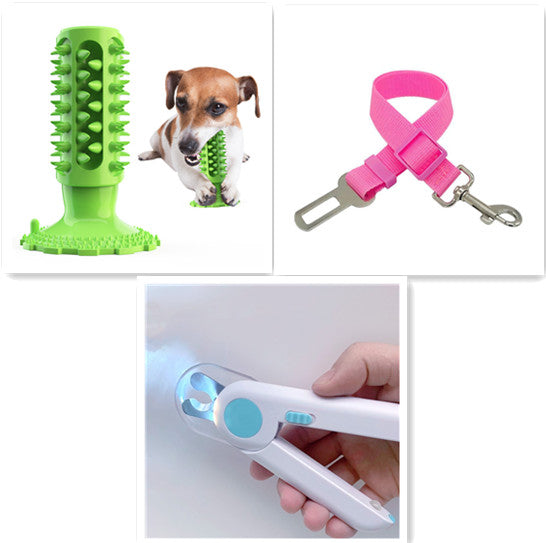 KFX-7519037 Sounding Dog Toothbrush Toy for Effective Molar Cleaning - TPR Material, Multiple Colors