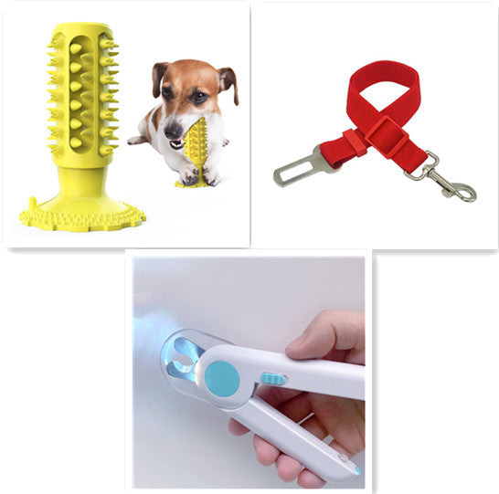 KFX-7519037 Sounding Dog Toothbrush Toy for Effective Molar Cleaning - TPR Material, Multiple Colors