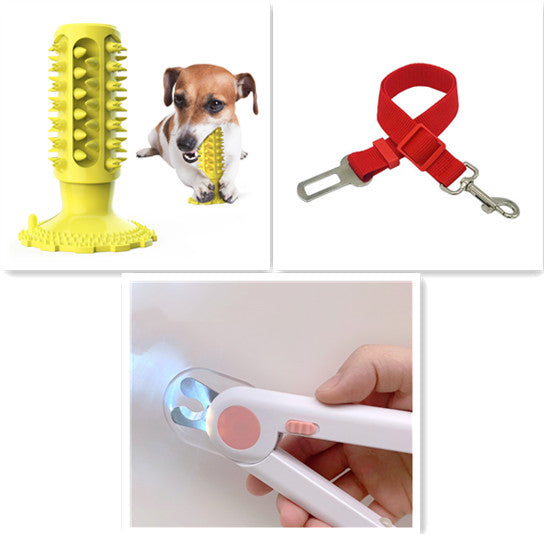 KFX-7519037 Sounding Dog Toothbrush Toy for Effective Molar Cleaning - TPR Material, Multiple Colors