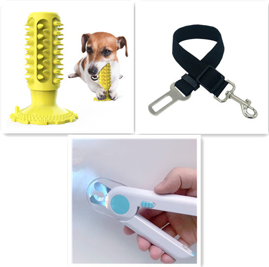 KFX-7519037 Sounding Dog Toothbrush Toy for Effective Molar Cleaning - TPR Material, Multiple Colors