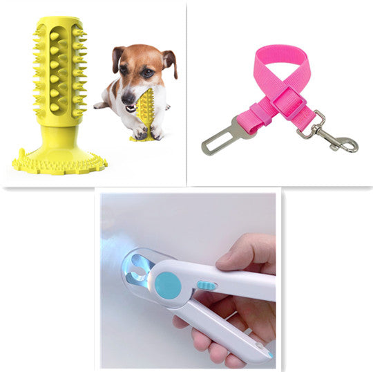 KFX-7519037 Sounding Dog Toothbrush Toy for Effective Molar Cleaning - TPR Material, Multiple Colors