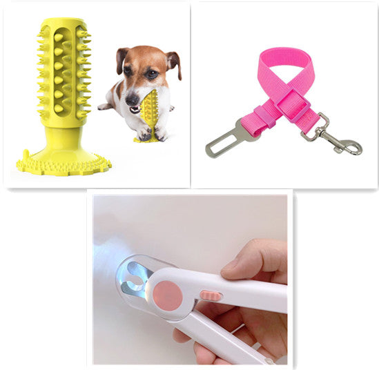 KFX-7519037 Sounding Dog Toothbrush Toy for Effective Molar Cleaning - TPR Material, Multiple Colors