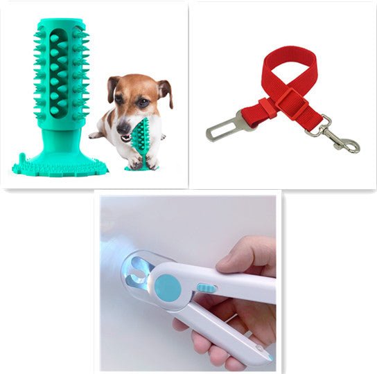 KFX-7519037 Sounding Dog Toothbrush Toy for Effective Molar Cleaning - TPR Material, Multiple Colors