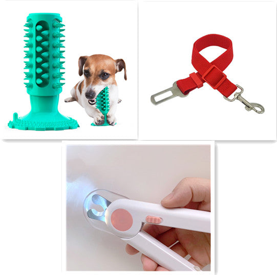 KFX-7519037 Sounding Dog Toothbrush Toy for Effective Molar Cleaning - TPR Material, Multiple Colors