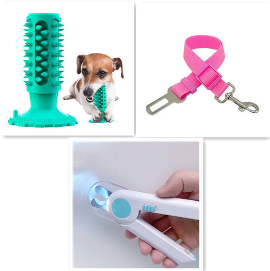 KFX-7519037 Sounding Dog Toothbrush Toy for Effective Molar Cleaning - TPR Material, Multiple Colors