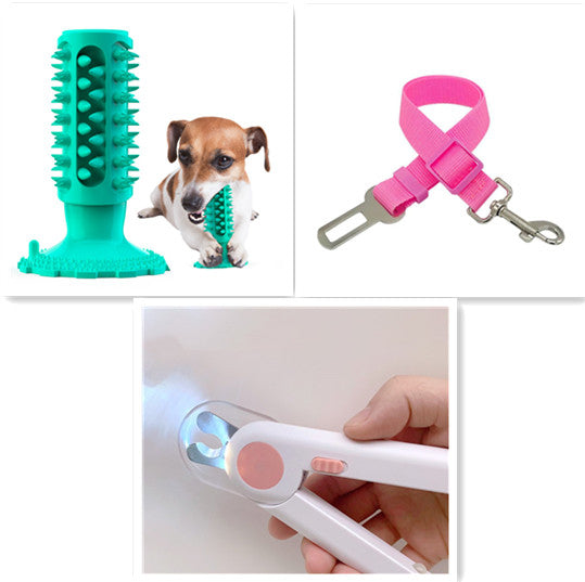 KFX-7519037 Sounding Dog Toothbrush Toy for Effective Molar Cleaning - TPR Material, Multiple Colors