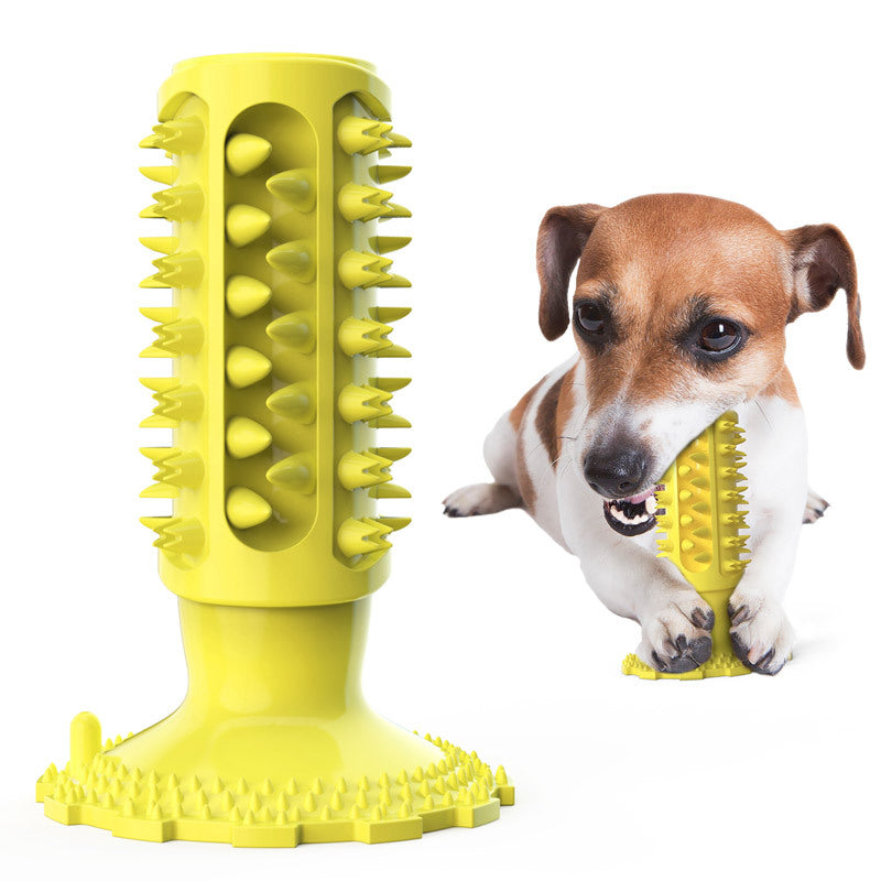 KFX-7519037 Sounding Dog Toothbrush Toy for Effective Molar Cleaning - TPR Material, Multiple Colors