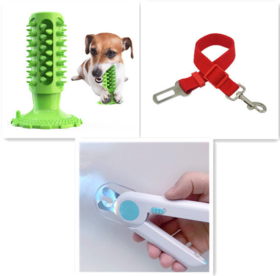 KFX-7519037 Sounding Dog Toothbrush Toy for Effective Molar Cleaning - TPR Material, Multiple Colors
