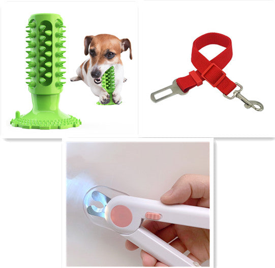 KFX-7519037 Sounding Dog Toothbrush Toy for Effective Molar Cleaning - TPR Material, Multiple Colors