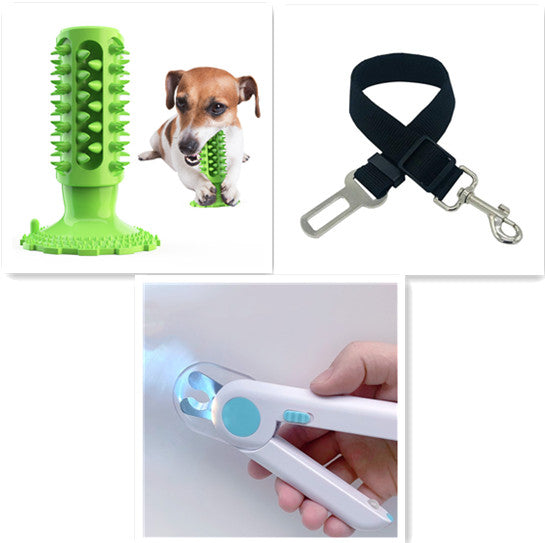 KFX-7519037 Sounding Dog Toothbrush Toy for Effective Molar Cleaning - TPR Material, Multiple Colors