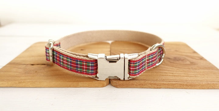 KFX-7520189 Red Plaid Polyester Dog Leash - Various Sizes Available