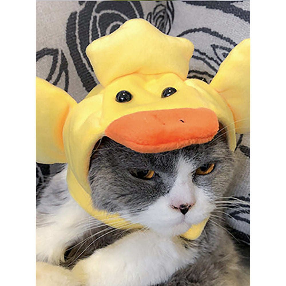 KFX-7520957 Adorable Sunflower Cat Headdress Wig for Pets - Cute Dress-Up Hat for Halloween and Seasonal Celebrations