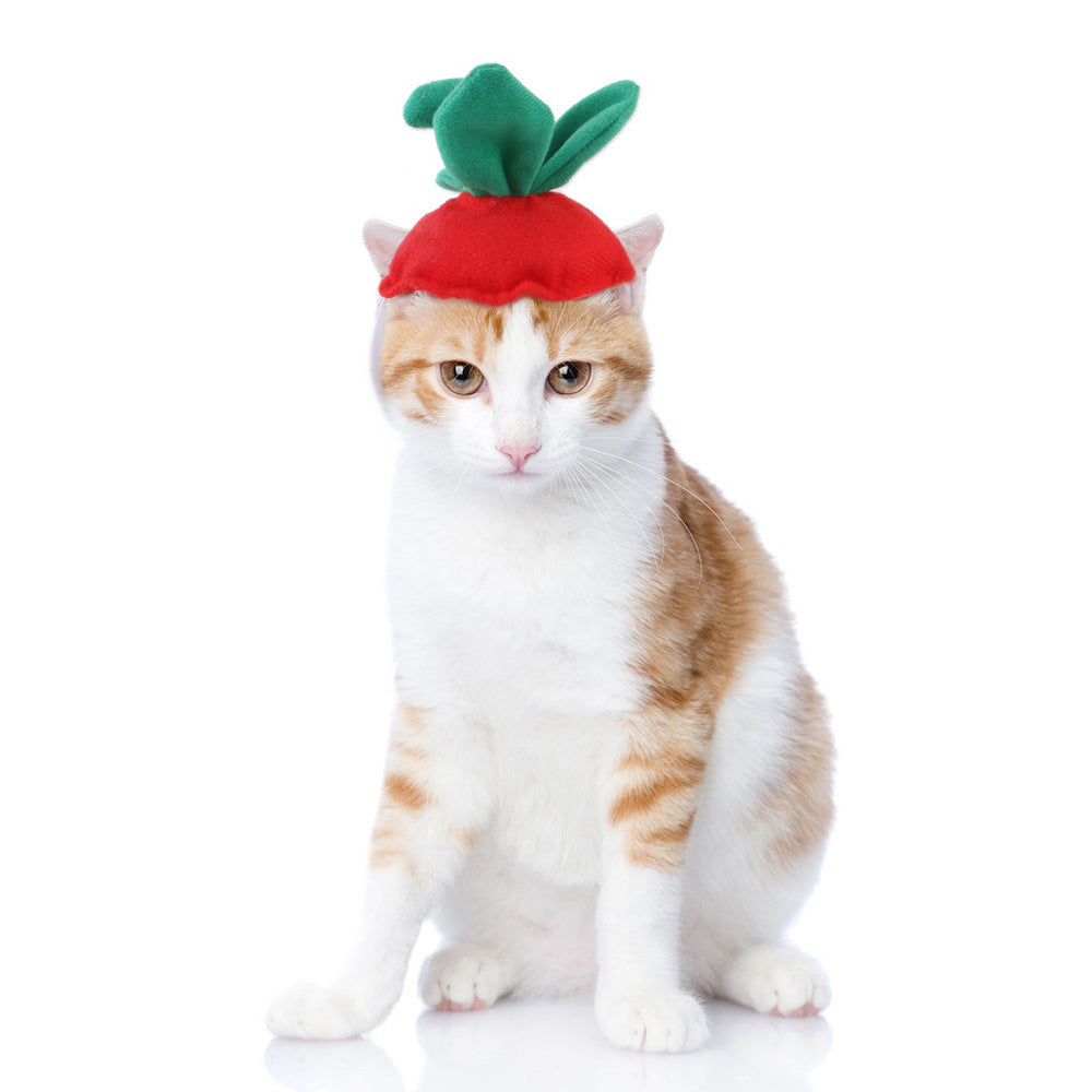 KFX-7520957 Adorable Sunflower Cat Headdress Wig for Pets - Cute Dress-Up Hat for Halloween and Seasonal Celebrations