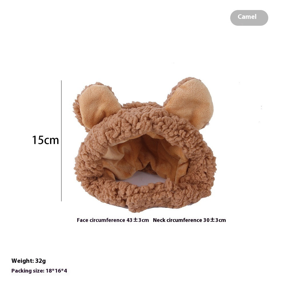 KFX-7520957 Adorable Sunflower Cat Headdress Wig for Pets - Cute Dress-Up Hat for Halloween and Seasonal Celebrations