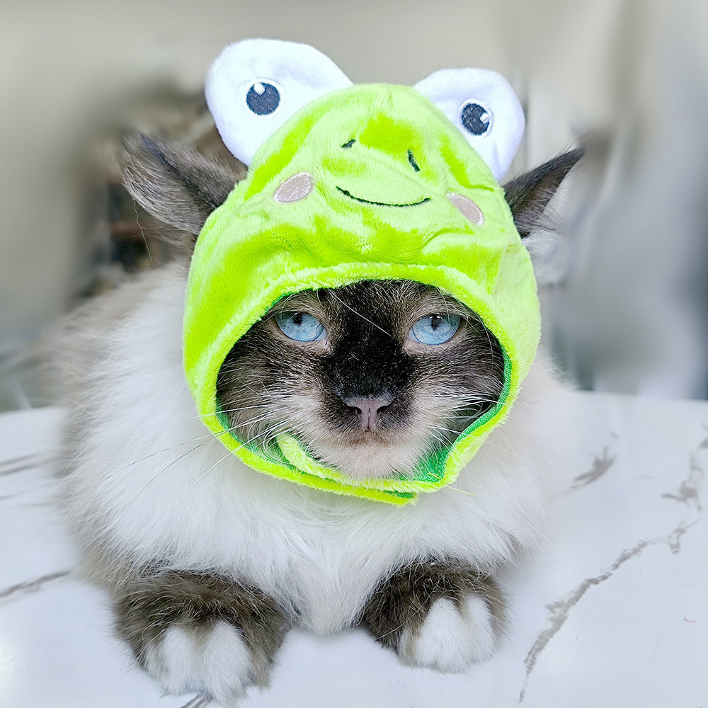 KFX-7520957 Adorable Sunflower Cat Headdress Wig for Pets - Cute Dress-Up Hat for Halloween and Seasonal Celebrations