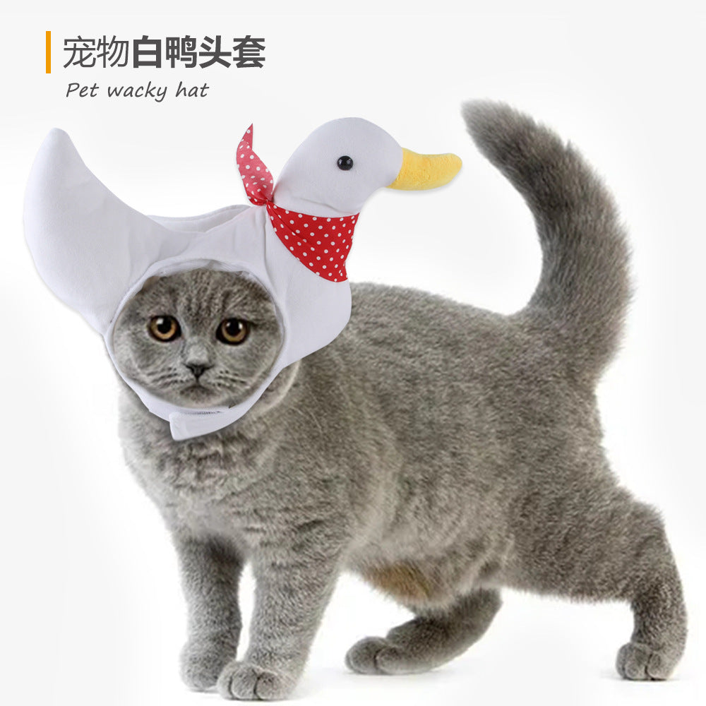 KFX-7520957 Adorable Sunflower Cat Headdress Wig for Pets - Cute Dress-Up Hat for Halloween and Seasonal Celebrations