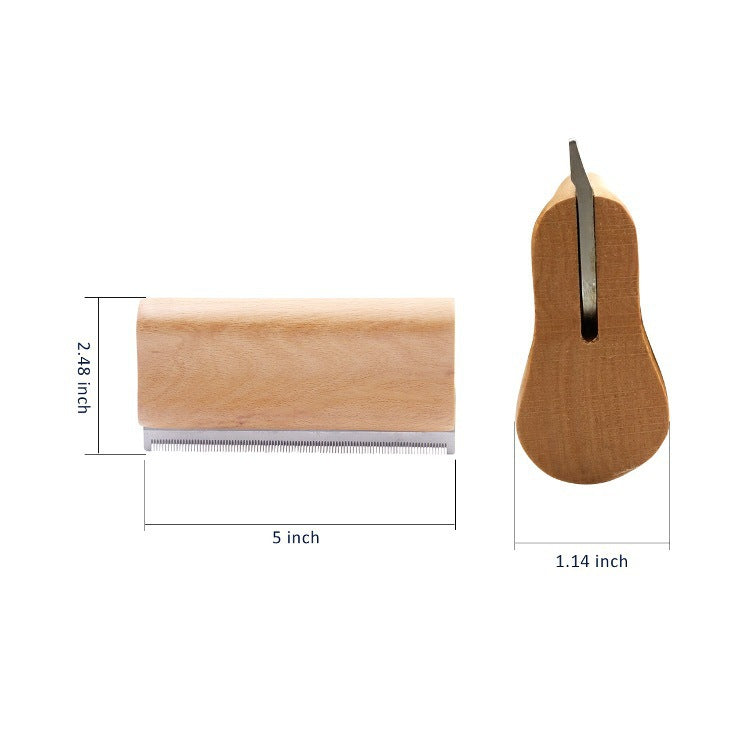 KFX-7521981 Solid Wood Handle Pet Grooming Comb with Stainless Steel Teeth for Efficient Hair Removal from Dogs and Cats