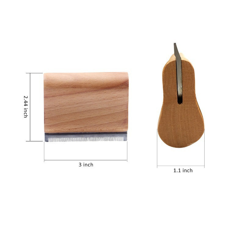 KFX-7521981 Solid Wood Handle Pet Grooming Comb with Stainless Steel Teeth for Efficient Hair Removal from Dogs and Cats