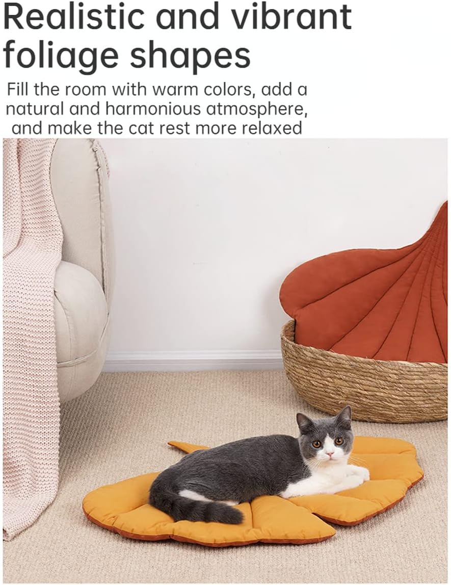 KFX-7523645 Leaf-Shaped Cat Mattress Nest - Double-Sided Warm and Comfortable Pad for Cats and Dogs