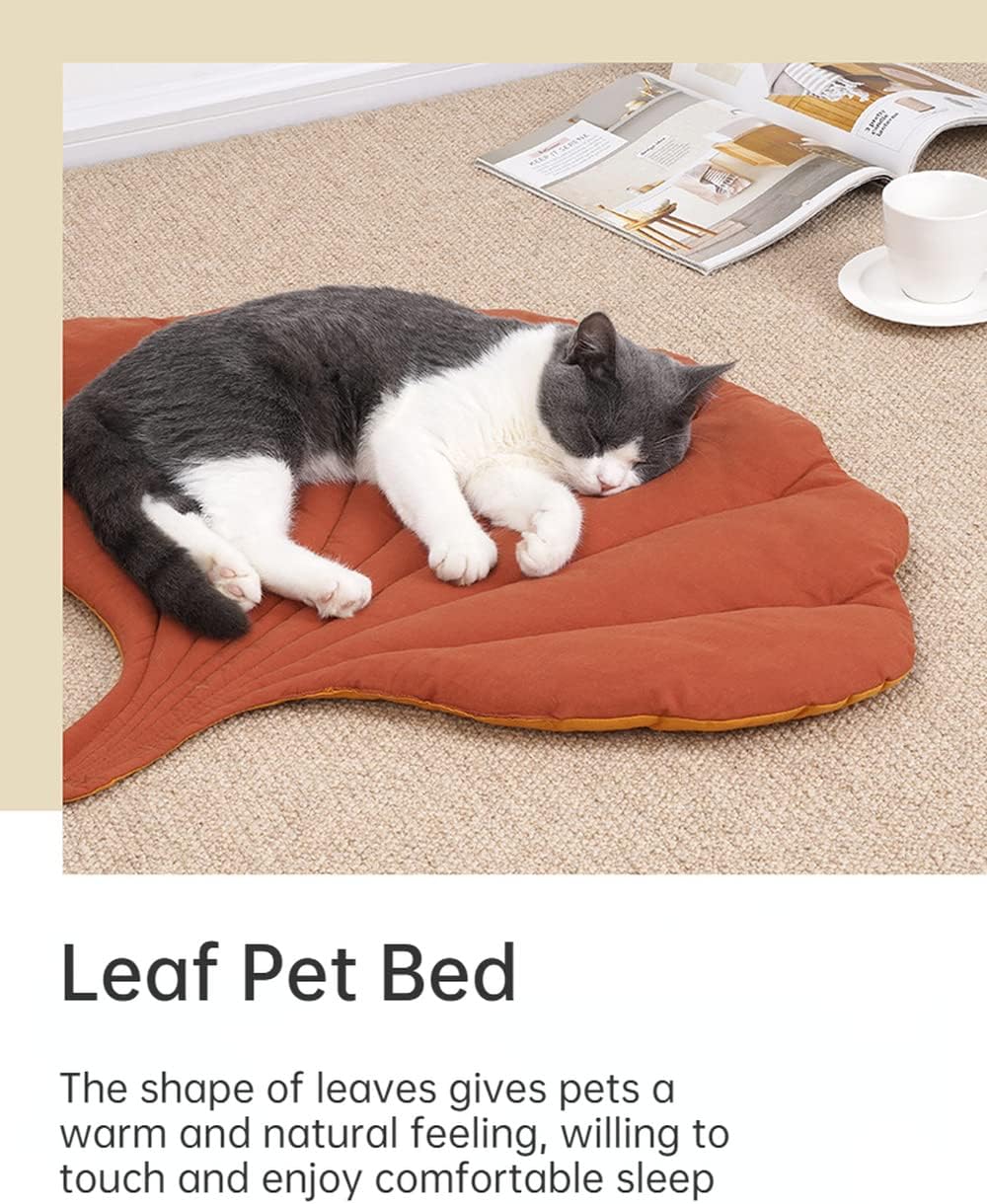 KFX-7523645 Leaf-Shaped Cat Mattress Nest - Double-Sided Warm and Comfortable Pad for Cats and Dogs