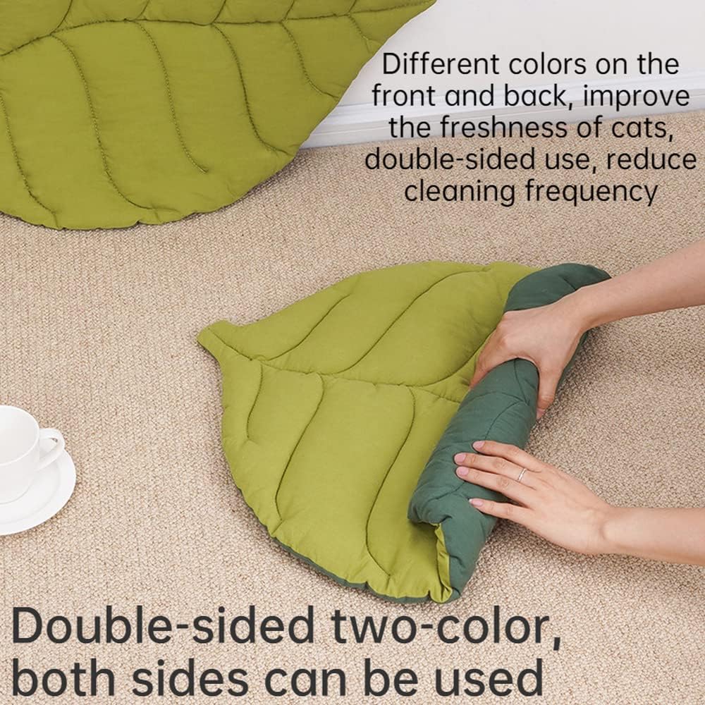 KFX-7523645 Leaf-Shaped Cat Mattress Nest - Double-Sided Warm and Comfortable Pad for Cats and Dogs