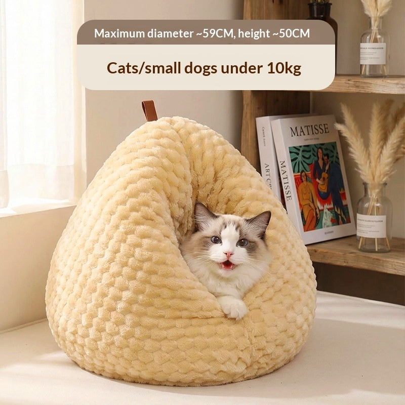 KFX-7524413 Thickened Warm Pet Bed for Cats - Cozy PP Cotton Design for Winter Comfort
