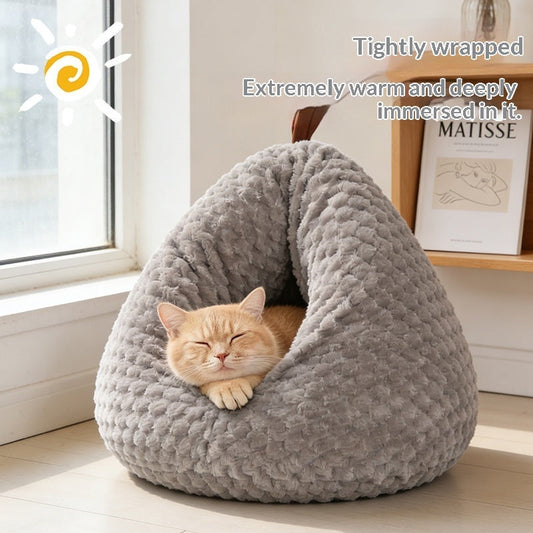 KFX-7524413 Thickened Warm Pet Bed for Cats - Cozy PP Cotton Design for Winter Comfort