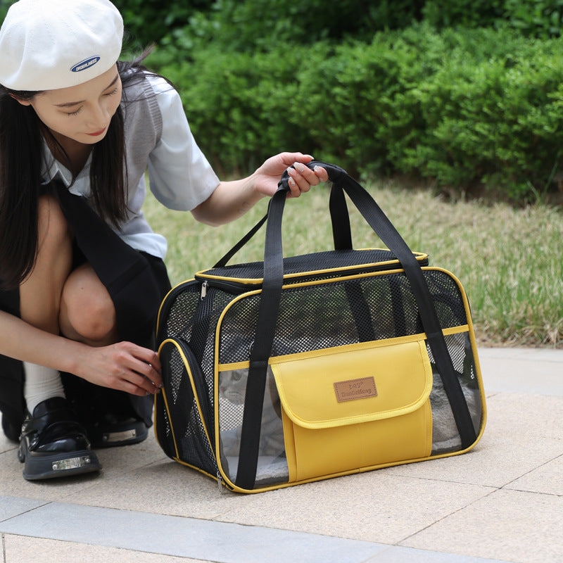 KFX-7528381 Breathable One-Shoulder Pet Carrier Bag in Solid Colors
