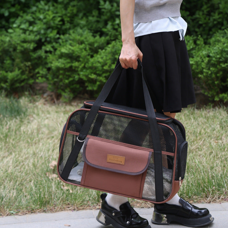 KFX-7528381 Breathable One-Shoulder Pet Carrier Bag in Solid Colors