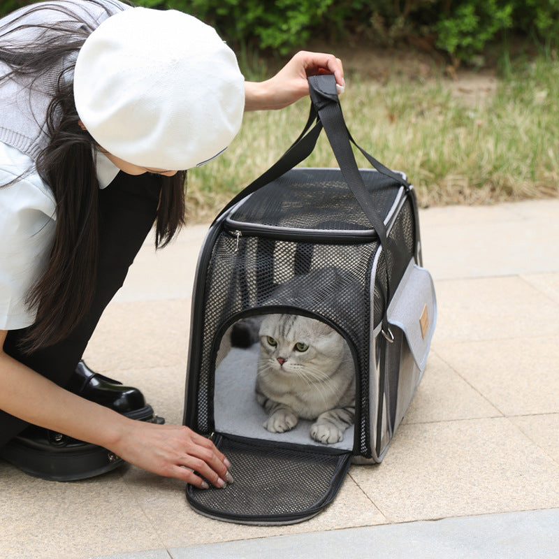 KFX-7528381 Breathable One-Shoulder Pet Carrier Bag in Solid Colors